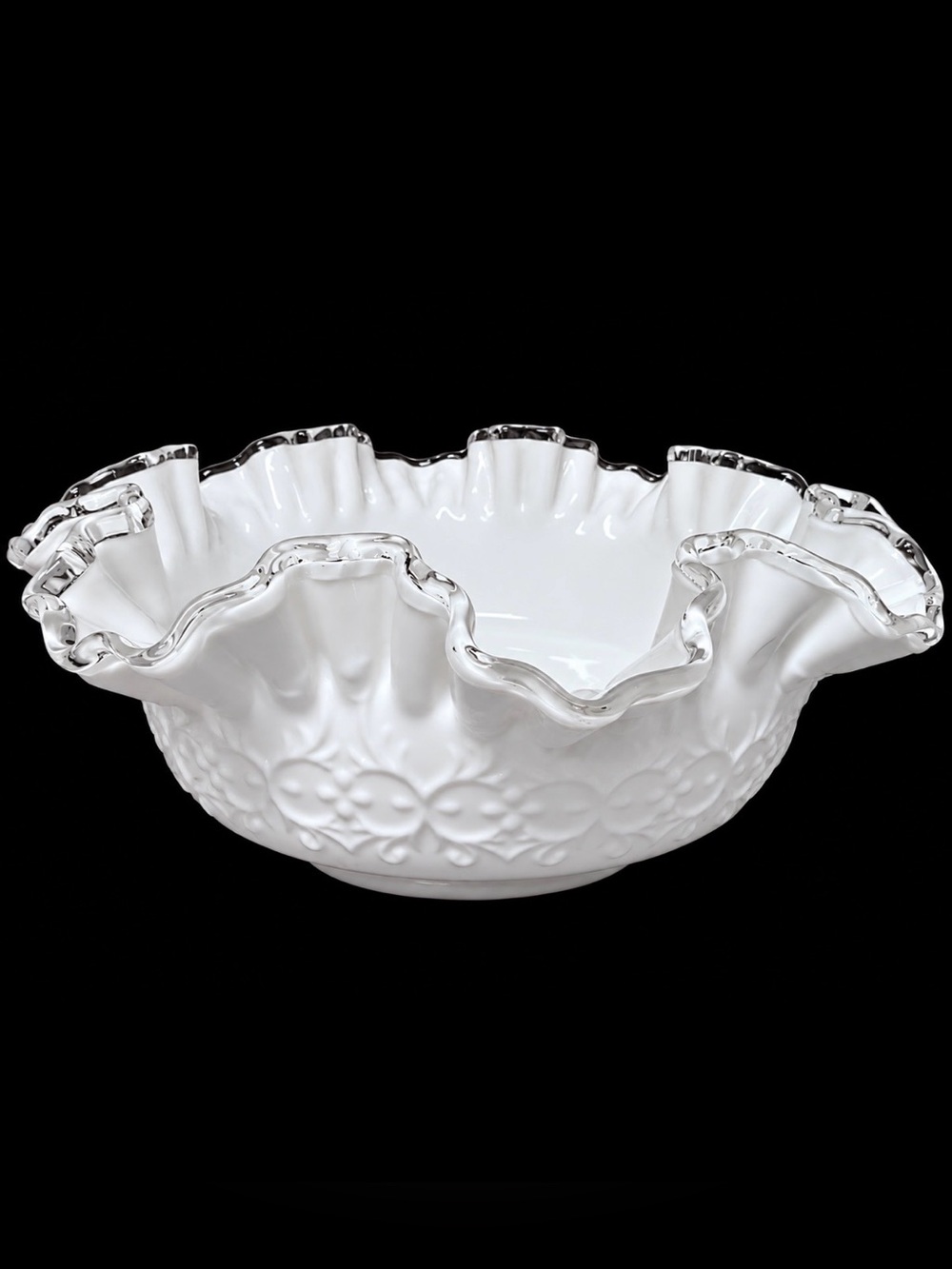 Fenton Spanish Lace Ruffled Rim Serving Bowl